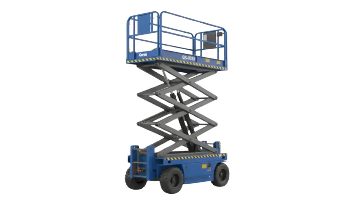 Glorek Diesel Scissor Lift rental in Saudi Arabia and UAE - Powerful rough terrain lifting solution for KSA construction sites - تأجير رافعة مقصية ديزل