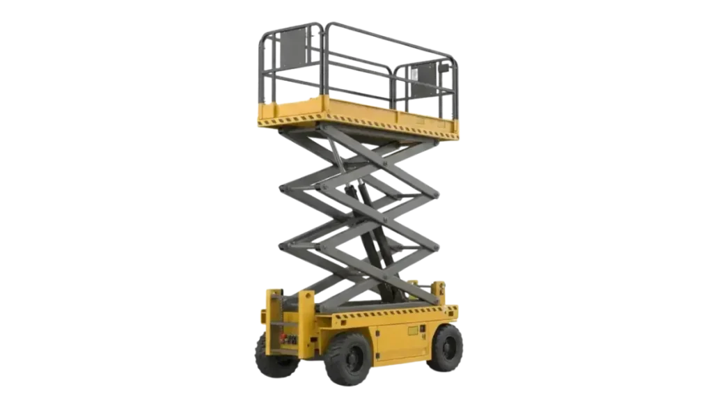 Glorek Electric Scissor Lift rental in UAE and Saudi Arabia - Zero-emission indoor lifting solution for warehouses in Dubai and Riyadh - تأجير رافعة مقصية كهربائية
