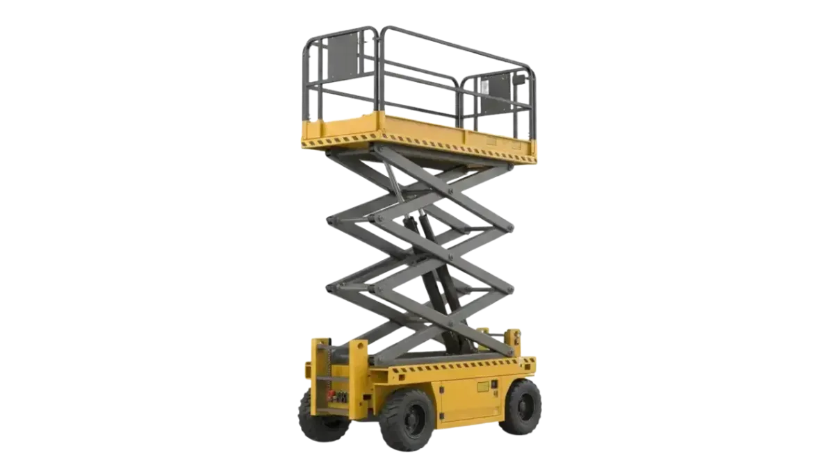 Glorek Electric Scissor Lift rental in UAE and Saudi Arabia - Zero-emission indoor lifting solution for warehouses in Dubai and Riyadh - تأجير رافعة مقصية كهربائية